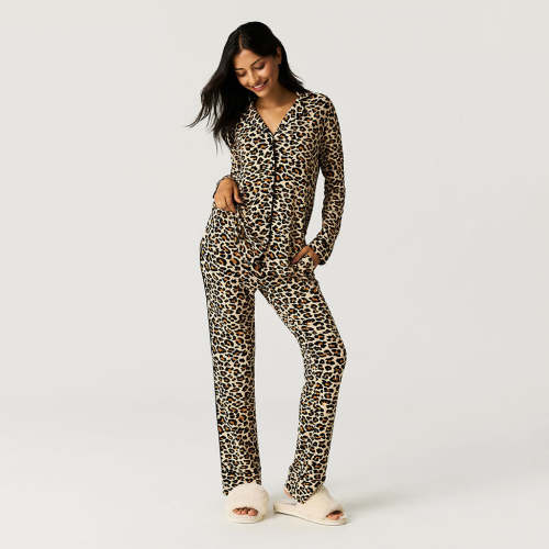 Lana Leopard Tan Women's Relaxed Pant Luxe Loungewear