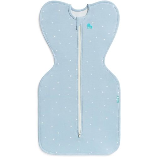Love to Dream Swaddle Up Original, Arms Up Position, Light and Ultra Breathable Cotton - Wearable Blanket - 1.0 TOG - (20-24°C) Ideal for Moderate Temps (Twinkle Powder Blue, Newborn, 2.2–3.8kg)