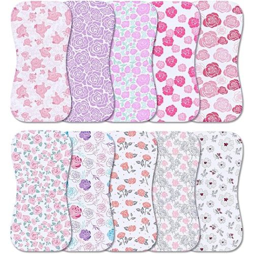10-Pack Burp Cloths for Baby Boys and Girls - Organic Baby Burp Cloth,Baby Washcloths, Burp Rags, Large Neutral Burp Clothes for Newborn