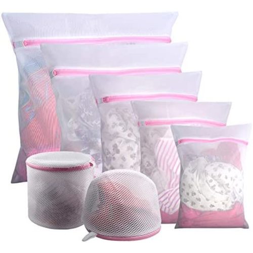GOGOODA 7Pcs Mesh Laundry Bags for Delicates with Premium Zipper, Travel Storage Organize Bag, Clothing Washing Bags for Laundry, Blouse, Bra, Hosiery, Stocking, Underwear, Lingerie