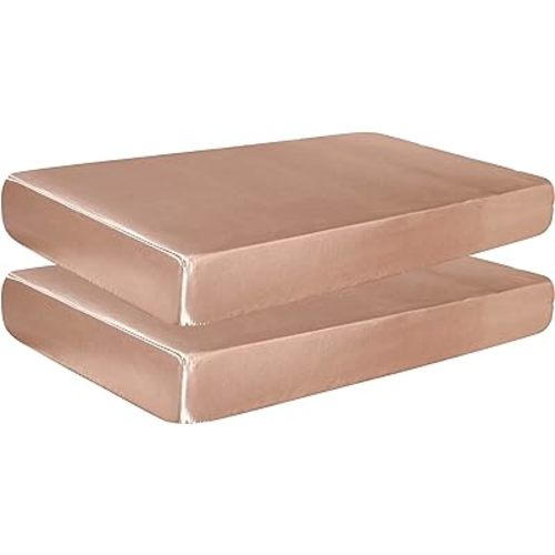 2 Pack Satin Crib Sheets Neutral Colors Great for Baby with Sensitive Hair and Skin Silky Fitted Crib Sheet for Standard Size Crib Mattress Unisex Toddler Sheets.
