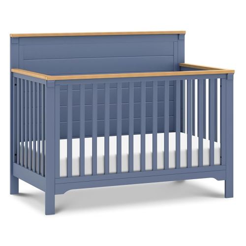 DaVinci Shea 4-in-1 Convertible Crib in Cove Blue and Honey, GREENGUARD Gold Certified