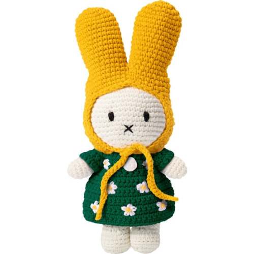 Miffy Handmade And Her Green Flower Dress + Yellow Hat - Just Dutch | Maisonette