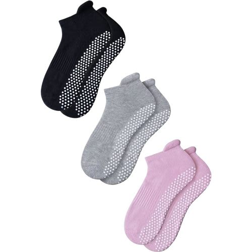 RATIVE Anti Slip Non Skid Barre Yoga Pilates Hospital Socks with grips for Adults Men Women