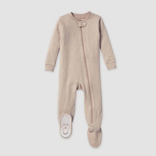Burt's Bees Baby® Baby Lyocell Snug Fit Footed Pajamas, Color: Tan, Size: 12M