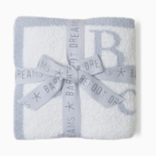 Barefoot Dreams CozyChic ABC Blanket - Ocean/Cream