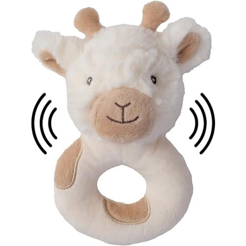 Bearington Collection Lil' Lofty 5.5 In Giraffe Baby Rattle - Baby Wrist Rattles - Plush Rattles Gift for Newborn
