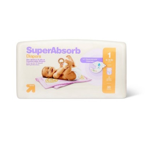 Disposable Diapers Pack - up&up™ (Color or Pattern May Vary), Size: 1
