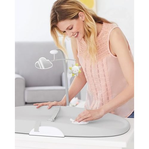 Skip Hop Baby Changing Pad Nursery Style Wipe-Clean Contoured with Cushioned Foam Grey