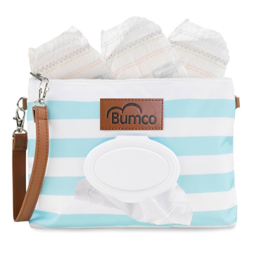 Bumco Diaper Clutch - Portable Wipes Dispenser & Travel Essential, Airtight Refillable Wipes Container, Diaper Bag Purse
