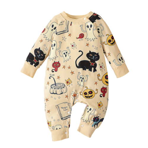 Baby Girl Clothes, Baby Boy Girl Halloween Outfits Long Sleeve Jumpsuit Pumpkin Print Romper Onesie Cute Toddler Fall Clothes(Size:0-3 Months)