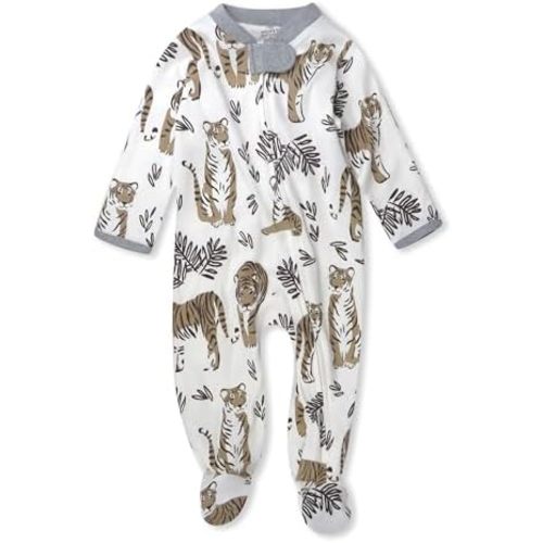 HonestBaby Baby Boys' Sleep and Play Footed Pajamas One-Piece Sleeper Jumpsuit Zip-front Pjs Organic Cotton