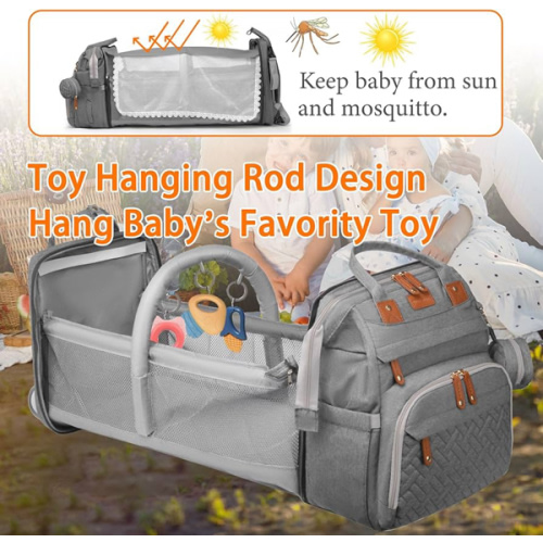 Baby Diaper Bags with Changing Station, Waterproof Diaper Bag Backpack for Moms Dads with USB Charging Port, Baby Shower Gifts, Large Capacity diaper backpack, Grey
