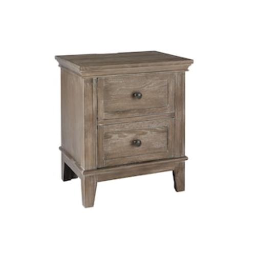 Leland 2-Drawer Traditional Wood Nightstand, Sandwash Gray