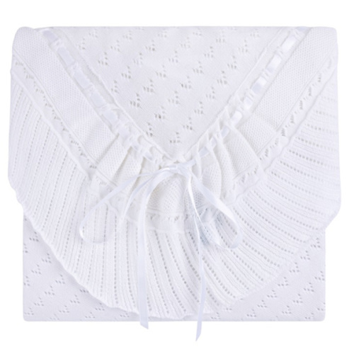 Pointelle Knit Ruffle Blanket | Feltman Brothers
