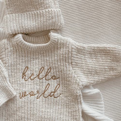 Hello World Chunky Knit Romper Honey Romper Only - Etsy