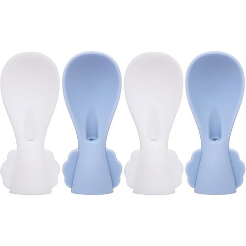 Playful & Practical Silicone Spoon Set for Baby Food Pouches - 4 Squeeze Pouch Spoon Attachments with Kid-Friendly Travel Cases