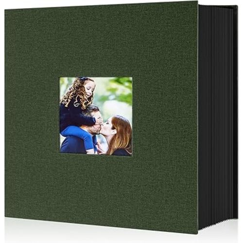 Ywlake Photo Album 4x6 600 Pockets Photos, Linen Cover Large Picture Albums Holds 600 Horizontal and Vertical Photos Green