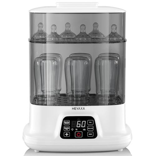 Baby Bottle Steri-lizer and Dryer, Electric Steamer for Baby Bottles, Safe and Reliable, Universal Fit for All Baby Items, Bottles, Breast Pump, LED Touch Screen, Auto Shut-Off