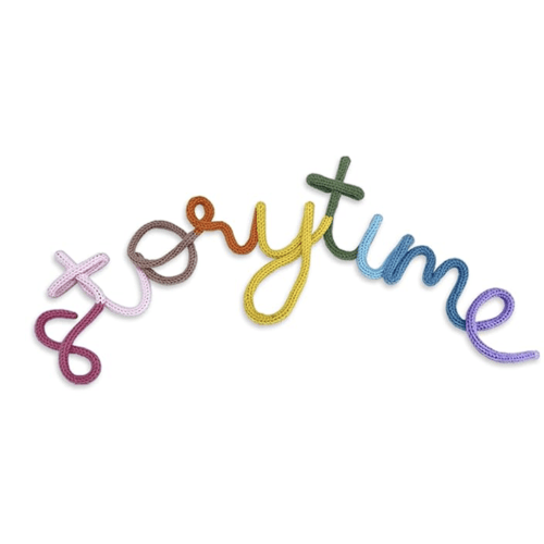 Handmade Storytime Wall Sign-Knitted Wire Storytime Sign Reading Corner Sign Decor story time wall sign wire Letters Book Corner Decor for Kids Room Nursery & Playroom (Storytime)