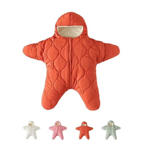 Baby Starfish Onesie, Newborn Winter Jumpsuit, Unisex Sleeping Bag, Thick Cotton Down
