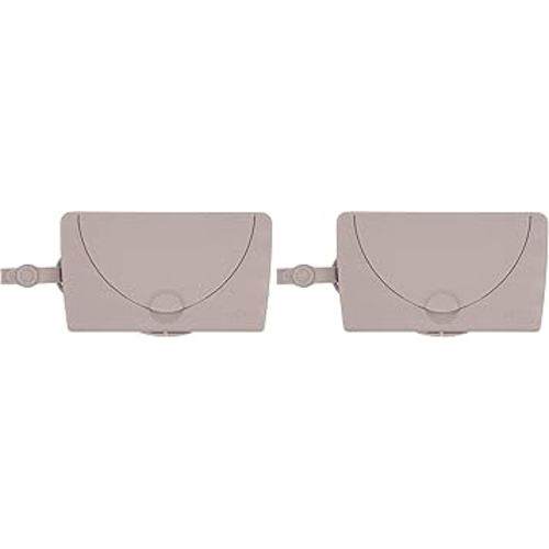 Ubbi On-The-Go Baby Wipes Dispenser, Portable Wipes Container for Travel, Diaper Bag Accessory Must Have for Newborns, Reusable Wipes Holder, Taupe (Pack of 2)