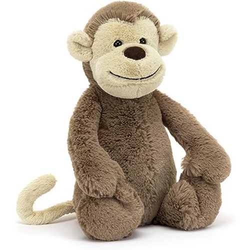 Jellycat Bashful Monkey Stuffed Animal, Medium 12 inches | Monkey Plush Toy | Classic Children's Gift