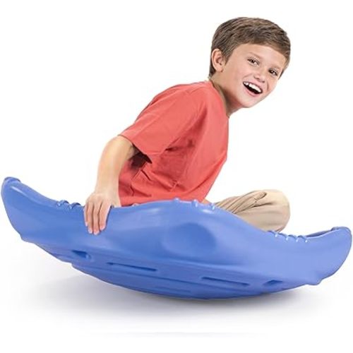 Simplay3 Rock and Spin Sensory Wobble Disk XL, Periwinkle, Climbing Dome for Toddlers and Kids Rocking and Climbing, Indoor/Outdoor, Ages 2-12 Years
