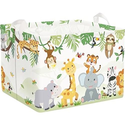 Clasty Animal Kid Storage Basket Foldable Laundry Hamper, 36L Tiger