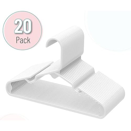 Mr. Pen- Plastic 20 Pack, White, Baby Hangers for Closet, Baby Clothes Hangers, Toddler Hangers for Nursery, Kid Hangers, Infant Hangers, Small Hangers