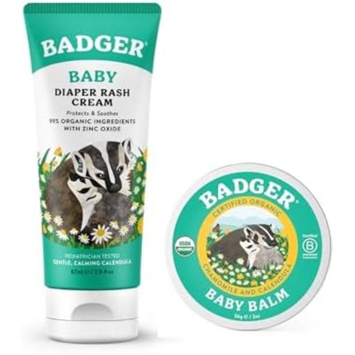 Badger Baby Diaper Rash Cream + Baby Balm