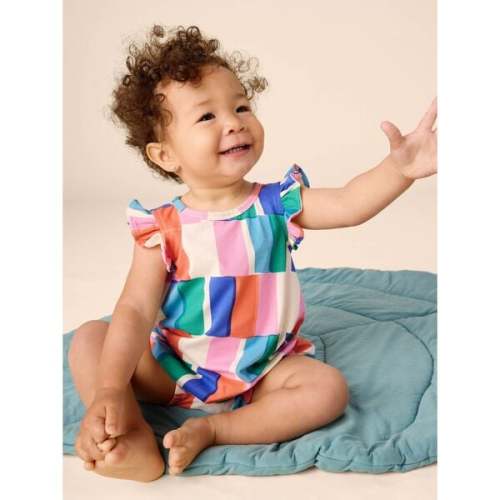 Flutter Baby Romper 2.0, Copacabana Tile - Tea Collection | Maisonette