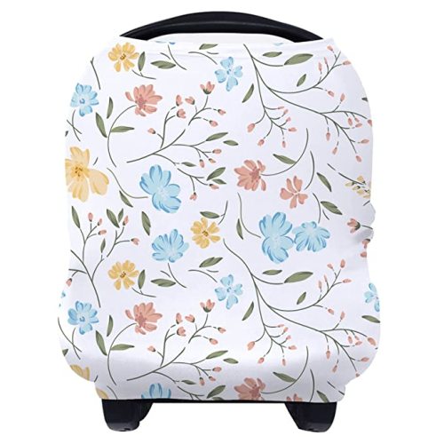 Yoofoss Nursing Cover Breastfeeding Scarf - Baby Car Seat Covers, Infant Stroller Cover, Strechy Carseat Canopy for Boys and Girls (Blossom)