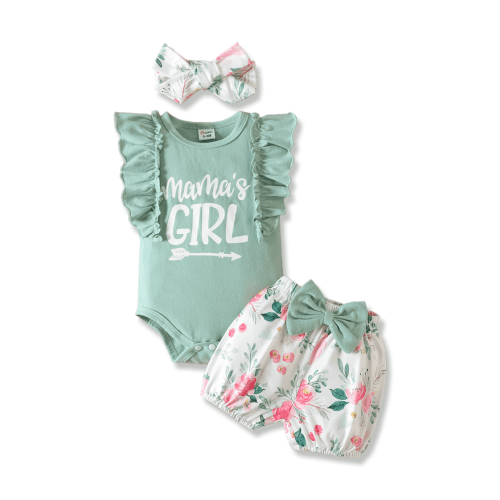 PatPat Baby Girl Outfit Set with Ruffle Bodysuit and Floral Bloomers Gift for Easter 0-3 Months