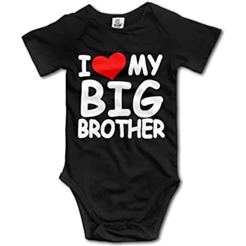 I Love My Big Brother Infant Bodysuit Short Sleeve Jumpsuit Rompers Climbing Clothes Black