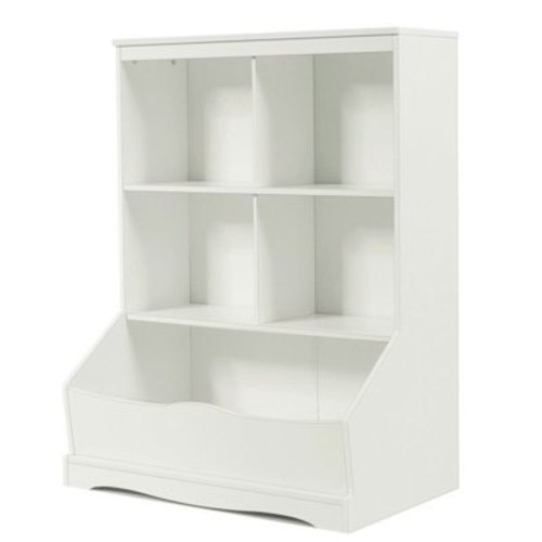 Resenkos 3-Tier Children's Multi-Functional Bookcase Toy Storage Bin Floor Cabinet-White, Kids Toy Storage for Kids, Boys, Girls, Nursery