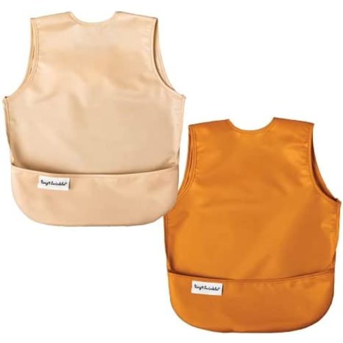 Tiny Twinkle Mess-Proof Apron Toddler Bibs w/Tug-Proof Closure, Baby Food Bibs, 2 Pack