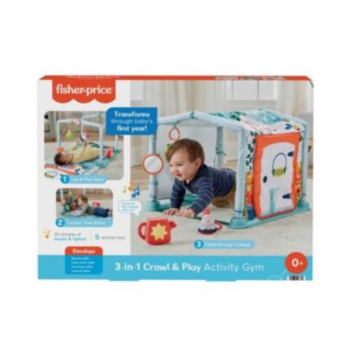 3-in-1 Baby Gym with Tummy Time Playmat, Tunnel and Toys, Crawl Play Activity Gym