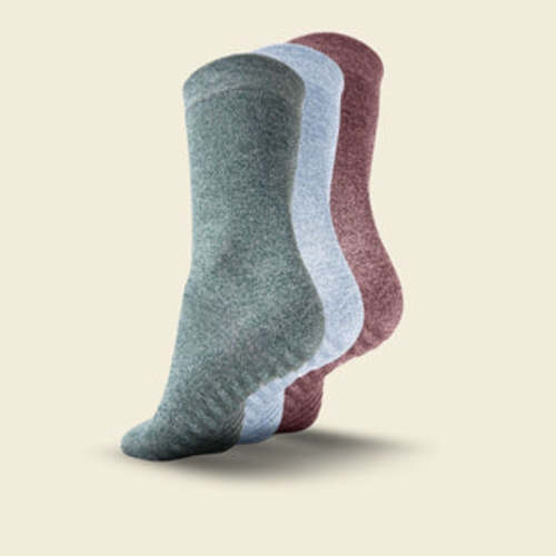 Women's Crew Grip Socks 3-Pack, Mix Heather Green – Gripjoy Socks