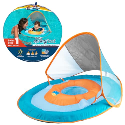 SwimWays Baby Spring Float with Adjustable Canopy and UPF Sun Protection