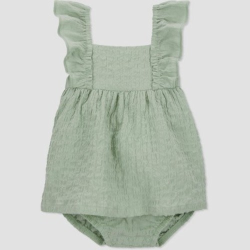 Carter's Just One You® Baby Girls' Textured Sunsuit - Green, Size: 3M