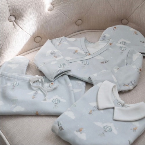 Up & Away Double Layered Cotton Layette Set – Elegant Baby