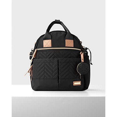 Skip Hop Diaper Bag Backpack: Suite 6-in-1 Diaper Backpack Set, Multi-Function Baby Travel Bag with Changing Pad, Stroller Straps, Bottle Bag and Pacifier Pocket, Black
