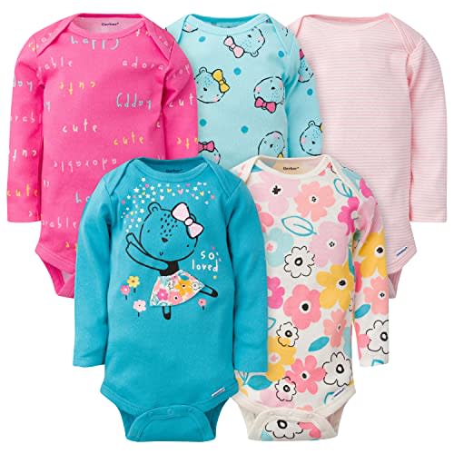 Gerber Baby Girls' 5-Pack Long-Sleeve Onesies Bodysuit