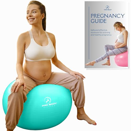 ProBody Pilates Birthing Ball - Pregnancy Ball for Labor with Book, Yoga Ball for Pregnancy, Labor & Postnatal, Birth Ball for Pregnancy