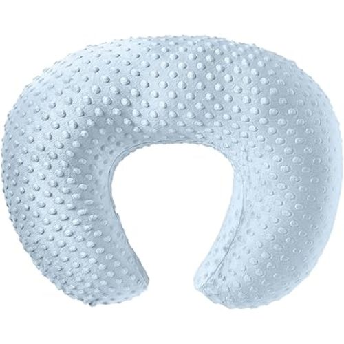 Nursing Pillow for Breastfeeding and Bottle Feeding More Support for Mom and Baby,Soft Newborn Nursing Baby Pillow， Machine Washable (Light Blue)