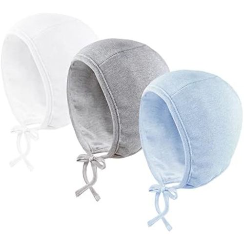 JANGANNSA Newborn Baby Hospital Hat Infant Set Head Cap Lovely Ears Belt Beanie 0-6Months