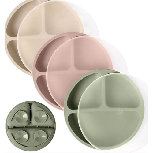 Silicone Suction Plates with Lids | WeeSprout