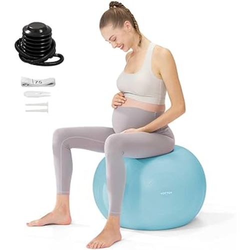 Pregnancy Ball,1.8mm Thick Birthing Ball for Maternity Physio and Birth Preparation,Yoga Ball&Exercise Ball for Pregnancy Includes Pump