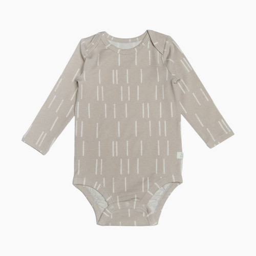 Loulou Lollipop Loulou Lollipop x Babylist Long Sleeve Bodysuit - Grey Dash, 0-3 M